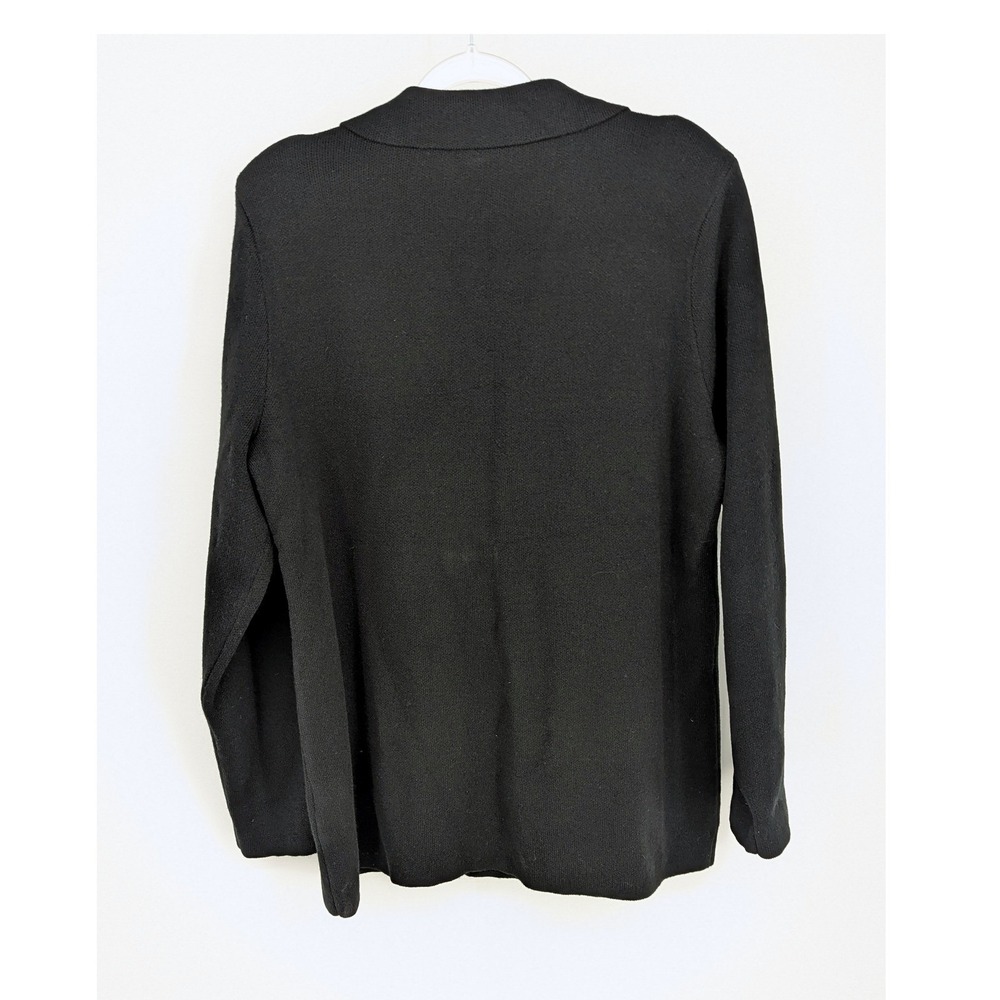 New York & Company NWT Double Breasted Sweater Blazer‎ Gold Button XL Black Knit - Picture 4 of 10